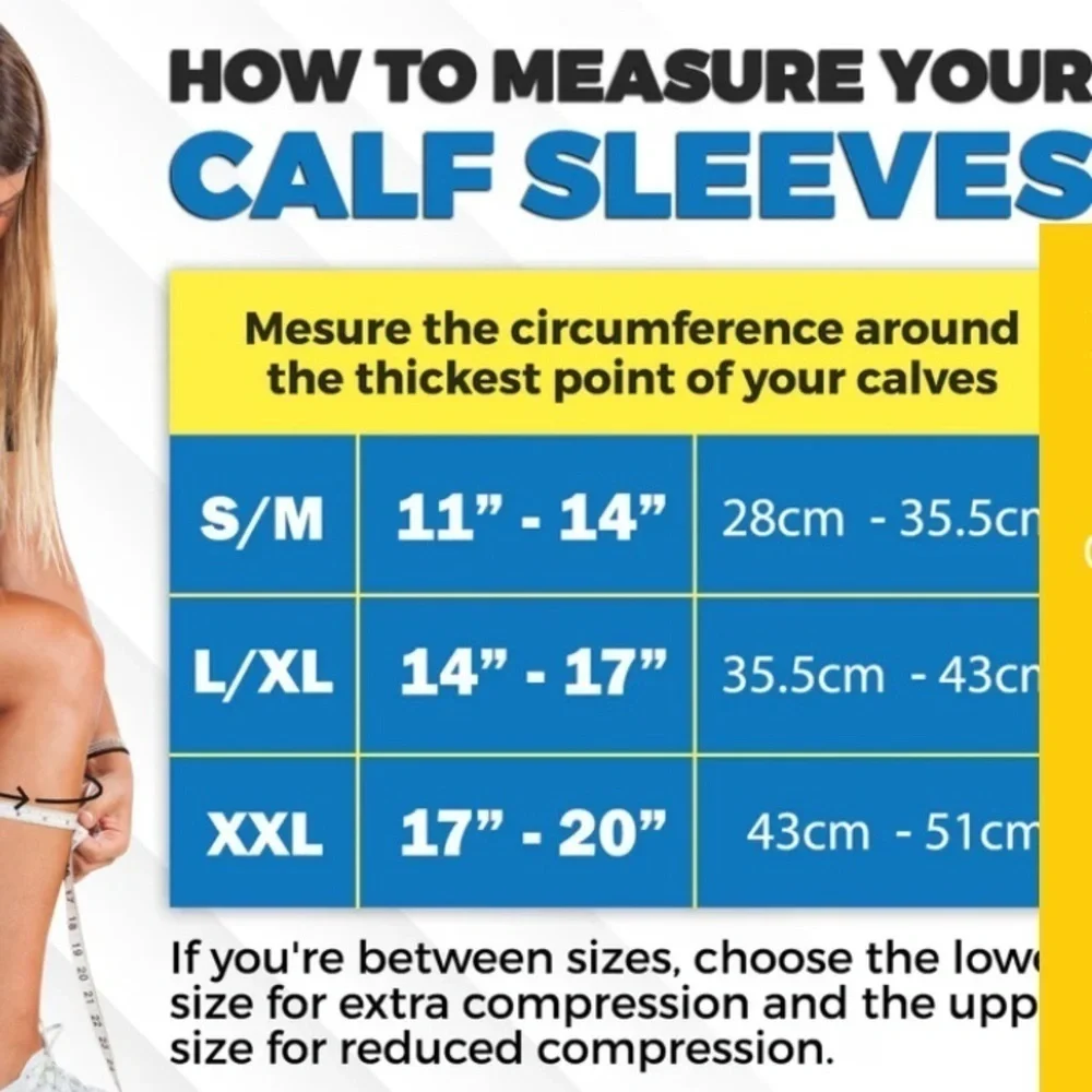 Compression sleeve for calves NEW muscle support calf unisex PowerLix one pair
